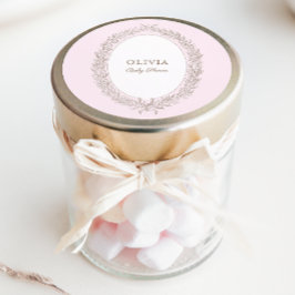 Bonjour Bebe Franse Patisserie Baby shower Roze Ronde Sticker