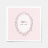 Bonjour Bebe Franse Patisserie Baby shower Roze Servet (Voorkant)