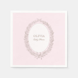 Bonjour Bebe Franse Patisserie Baby shower Roze Servet