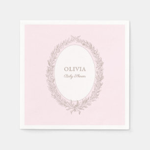 Bonjour Bebe Franse Patisserie Baby shower Roze Servet