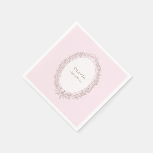 Bonjour Bebe Franse Patisserie Baby shower Roze Servet (Hoek)