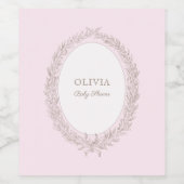 Bonjour Bebe Franse Patisserie Baby shower Roze Wijn Etiket (Enkel label)