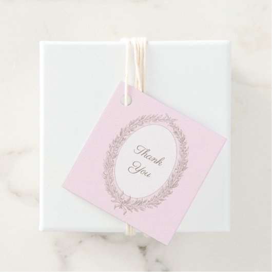 Bonjour Bebe Franse Patisserie Dank u Roze Bedankjes Labels (In situ)