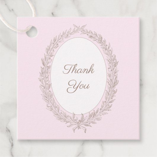 Bonjour Bebe Franse Patisserie Dank u Roze Bedankjes Labels (Voorkant)