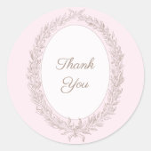 Bonjour Bebe Franse Patisserie Dank u Roze Ronde Sticker (Voorkant)