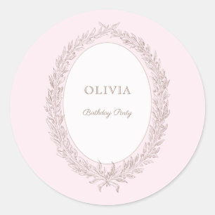 Bonjour Bebe Franse Patisserie Verjaardagsfeestje  Ronde Sticker