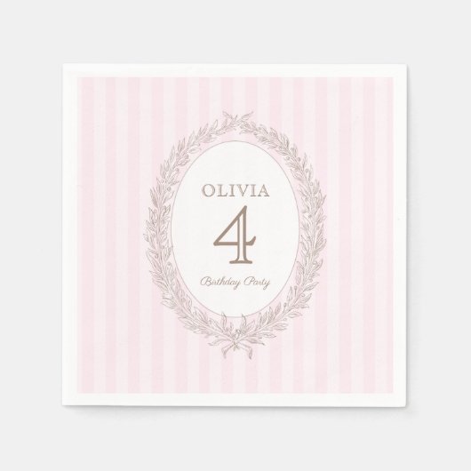 Bonjour Bebe Franse Patisserie Verjaardagsfeestje  Servet (Voorkant)