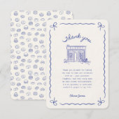 Bonjour Bebe French baby shower Bedankkaart (Voorkant / Achterkant)