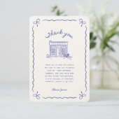 Bonjour Bebe French baby shower Bedankkaart (Staand voorkant)