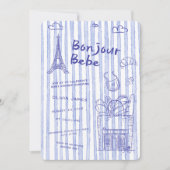 Bonjour Bebe French baby shower invitation Kaart (Voorkant)