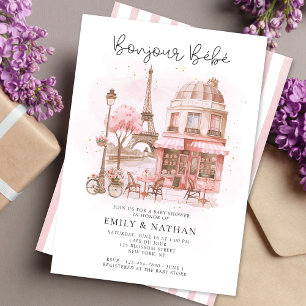 Bonjour Bebe French Baby shower Kaart