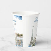 Bonjour Bebe French Blue Baby Shower Papieren Bekers (Rechts)