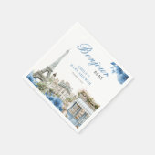 Bonjour Bebe French Blue Baby Shower Servet (Hoek)