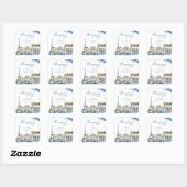 Bonjour Bebe French Blue Baby Shower Vierkante Sticker (Vel)