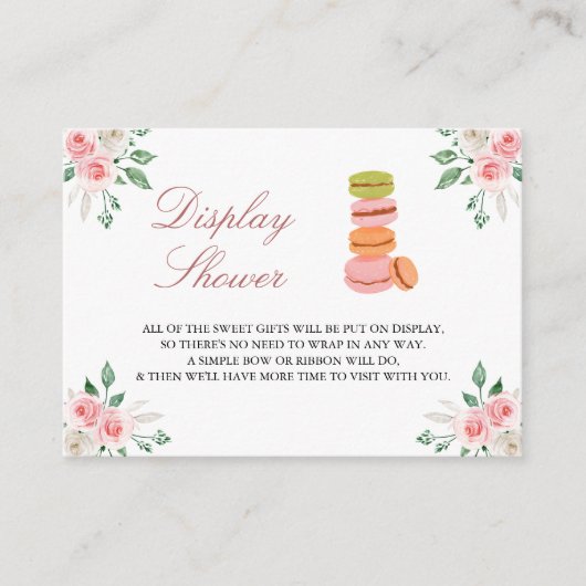 Bonjour Bebe French Cafe Bloemen Display Douche Informatiekaartje (Voorkant)