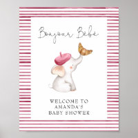 Bonjour Bebe French Elephant Welcome Baby shower