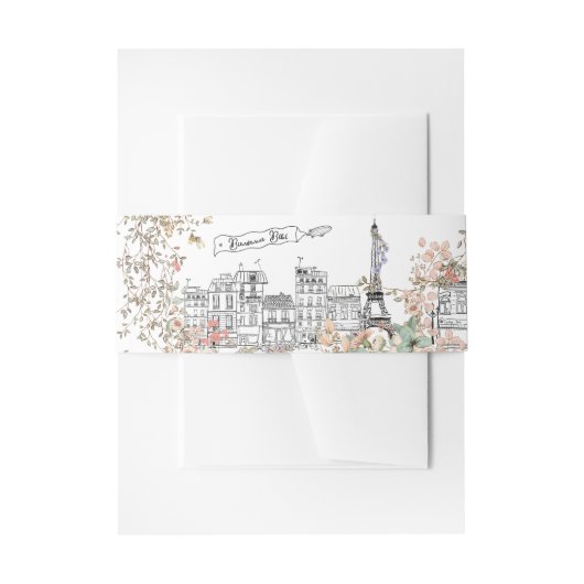 Bonjour Bebe French Gender Neutral Baby Shower Uitnodigingen Wikkel (Voorkant Voorbeeld)