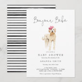Bonjour Bebe French Golden Doodle Baby shower Kaart (Voorkant / Achterkant)