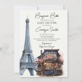 Bonjour Bebe French Paris Parijse Baby shower Kaart (Voorkant)