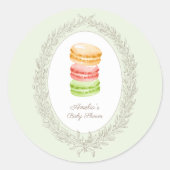 Bonjour Bebe French Patisserie Macarons Green Ronde Sticker (Voorkant)