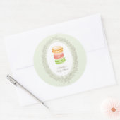 Bonjour Bebe French Patisserie Macarons Green Ronde Sticker (Envelop)