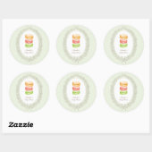 Bonjour Bebe French Patisserie Macarons Green Ronde Sticker (Vel)