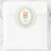 Bonjour Bebe French Patisserie Macarons Green Ronde Sticker (Tas)