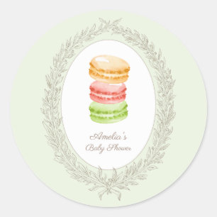 Bonjour Bebe French Patisserie Macarons Green Ronde Sticker