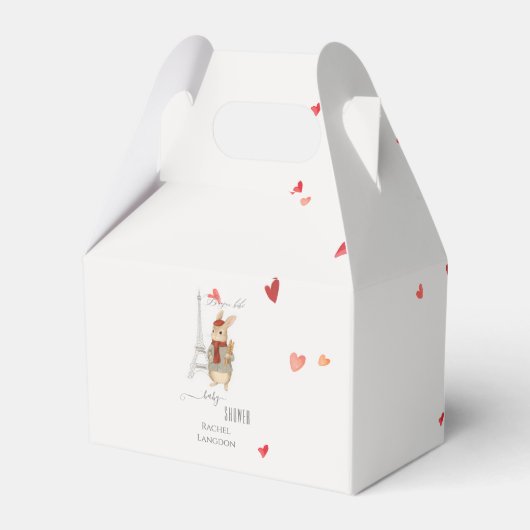 Bonjour Bebe French Rabbit Baby shower Bedankdoosjes (Achterkant)