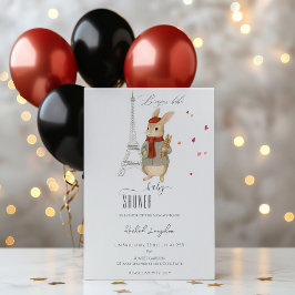 Bonjour Bebe French Rabbit Baby shower Kaart