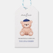 Bonjour Bebe French Waterverf Beer Baby shower Cadeaulabel (Voorkant)