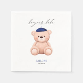 Bonjour Bebe French Waterverf Beer Baby shower Servet