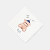 Bonjour Bebe French Waterverf Beer Baby shower Servet (Hoek)