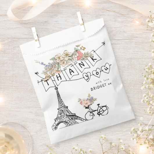 Bonjour Bebe Genderneutraal Baby shower Bedankzakje (Geknipt)