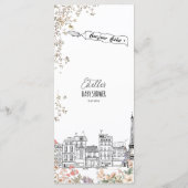 Bonjour Bebe Genderneutraal Baby shower Menu (Achterkant)