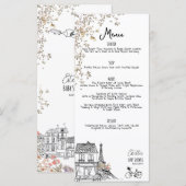 Bonjour Bebe Genderneutraal Baby shower Menu (Voorkant / Achterkant)