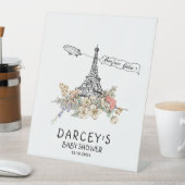 Bonjour Bebe Genderneutraal Baby shower Reclamebord Met Voetstuk (Insitu)