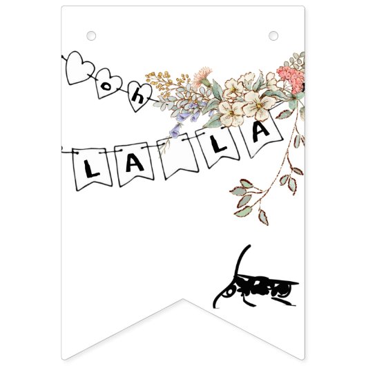 Bonjour Bebe Genderneutraal Baby shower Vlaggetjes (Tweede vlag)