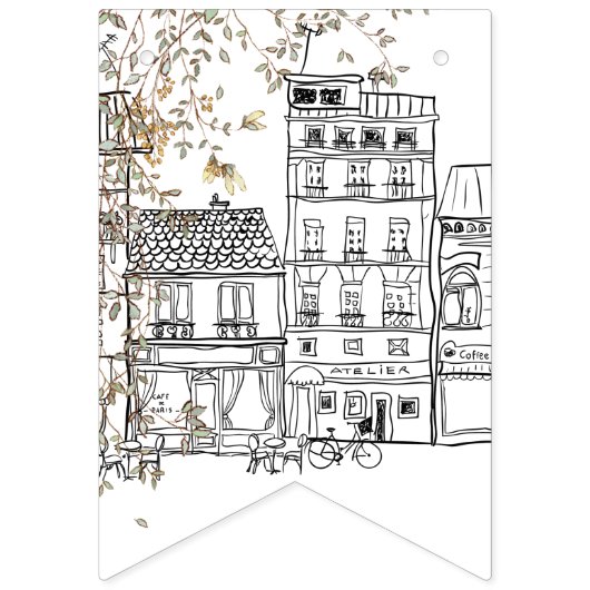 Bonjour Bebe Genderneutraal Baby shower Vlaggetjes (Elfde vlag)