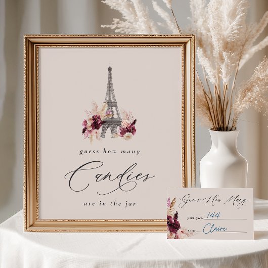 Bonjour Bébé Guess How Many Baby Shower Game Card Informatiekaartje