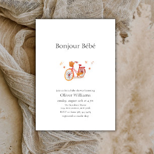 Bonjour Bébé Herfstbladeren Fiets Baby shower Kaart