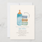 Bonjour Bébé Macarons & Milk Blue Baby Shower Kaart (Voorkant)