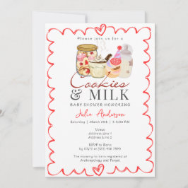 Bonjour Bébé Melk en Cookies Modern Baby shower Kaart