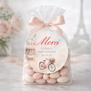 Bonjour Bébé Parijs Baby Shower Ronde Sticker