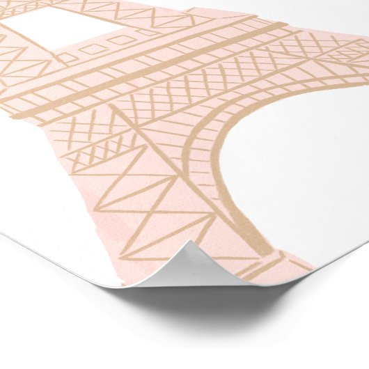 Bonjour Bebe Parijs Frans Baby shower Welkom Teken Poster (Hoek)