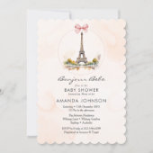 Bonjour Bebe Parijs Franse bloemboog baby shower   Kaart (Voorkant)