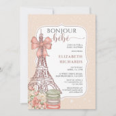 Bonjour Bebe Parijs Romantisch Frans Baby shower Kaart (Voorkant)