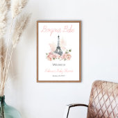 Bonjour Bebe Parijse Bloemen Baby shower Welkom Poster