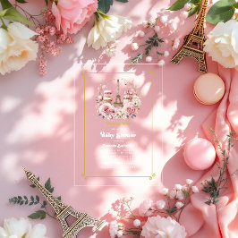 Bonjour Bébé Parijse Chic Baby shower Acryl Uitnodigingen