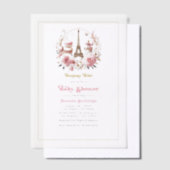 Bonjour Bébé Parijse Chic Baby shower Vellum Uitnodigingen (Offset)